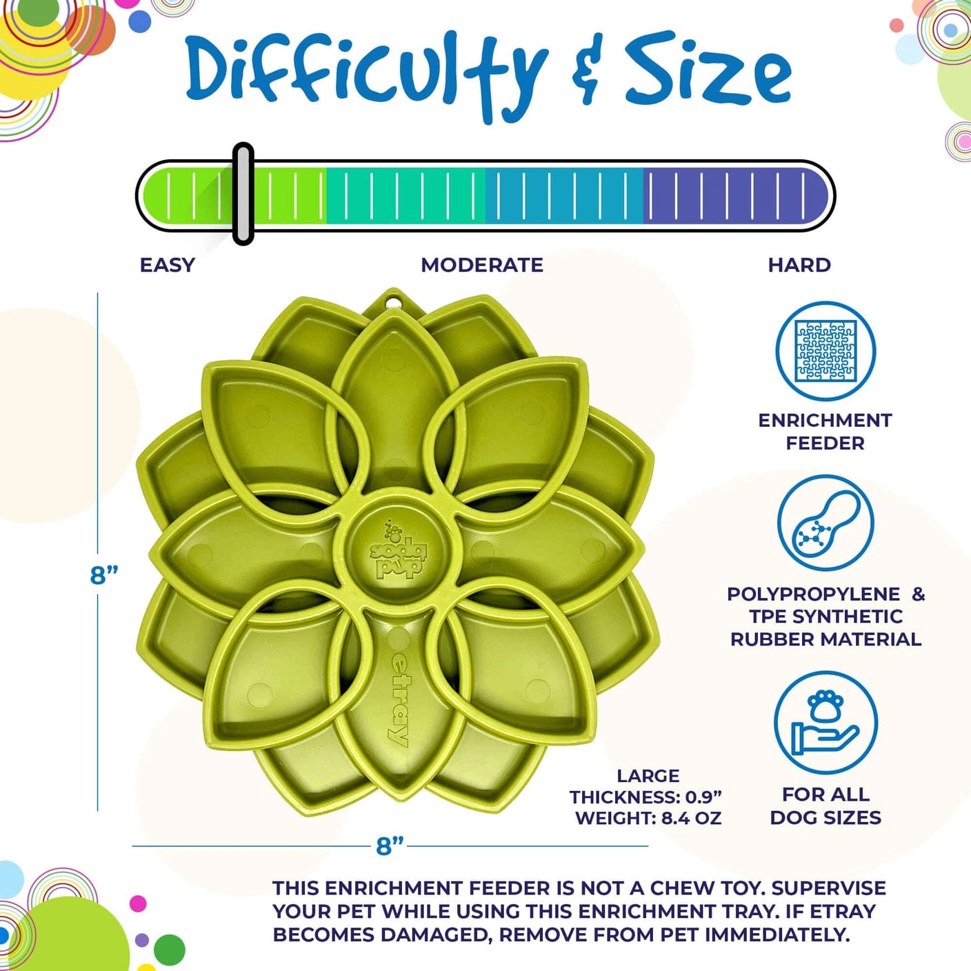 SodaPup Toys Mandala Design Etray Enrichment Tray For Dogs