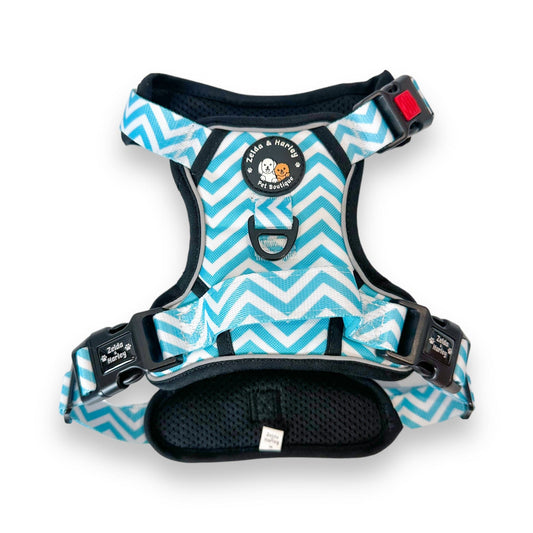 Zelda & Harley Harness Zig Zag Wag Pastel Blue- Adventure No Pull Harness