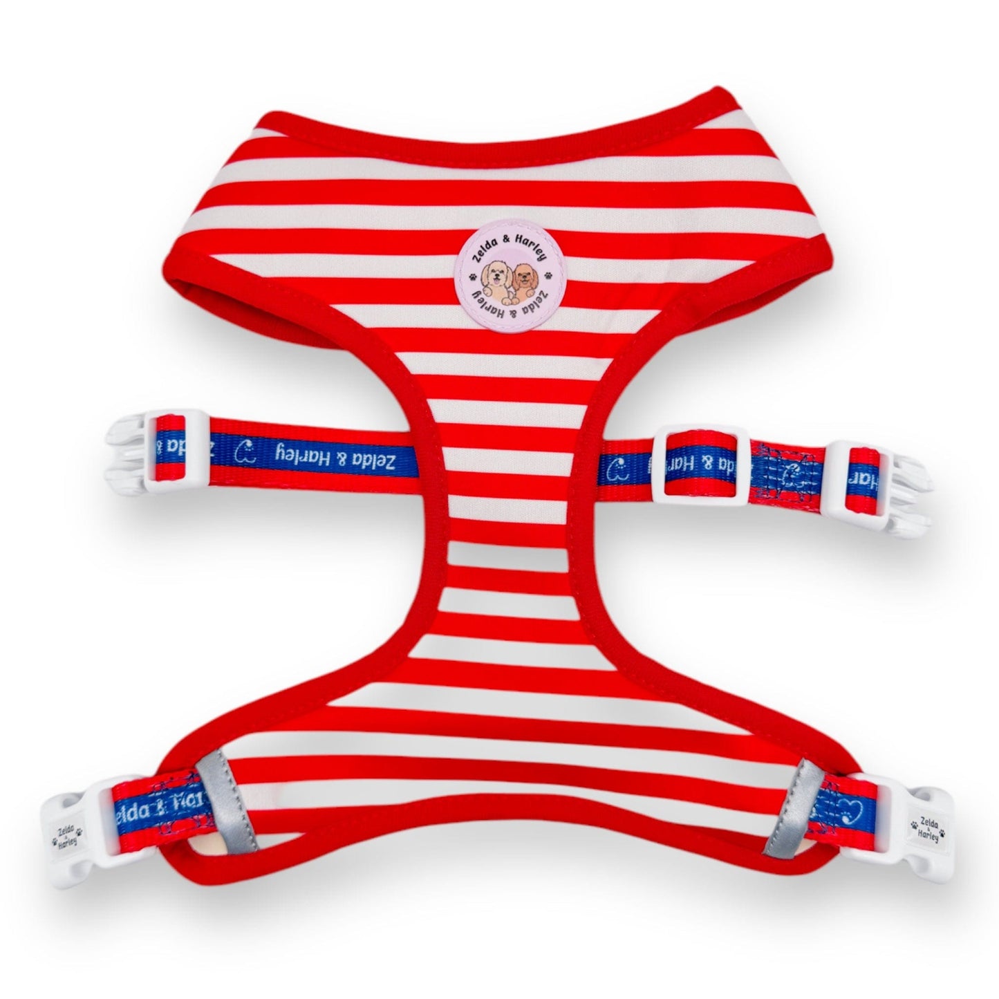 Zelda & Harley Reversible Harness Stars & Stripes - Reversible Dog Harness