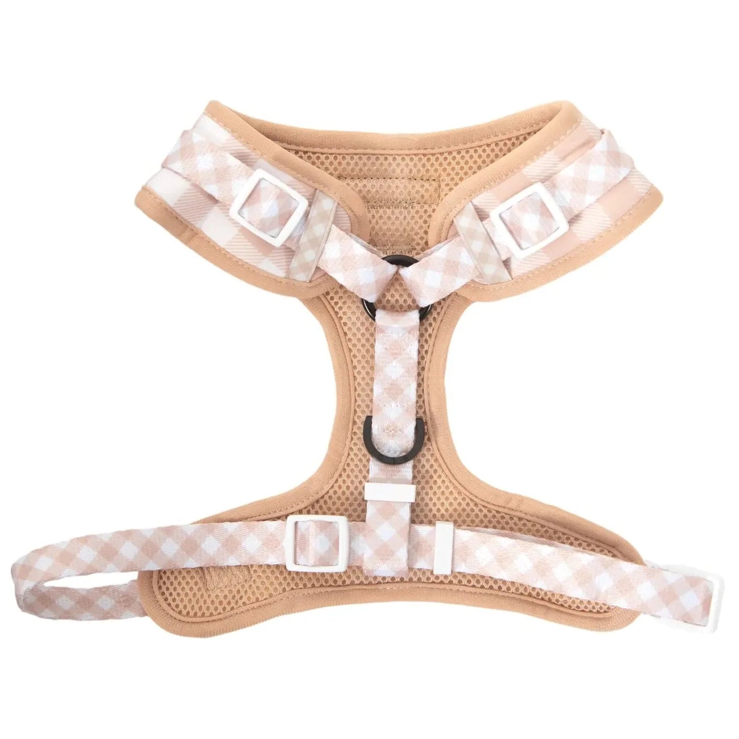 Big and Little Dogs Harness Latte Gingham - No Pull Adjustable Dog Harness