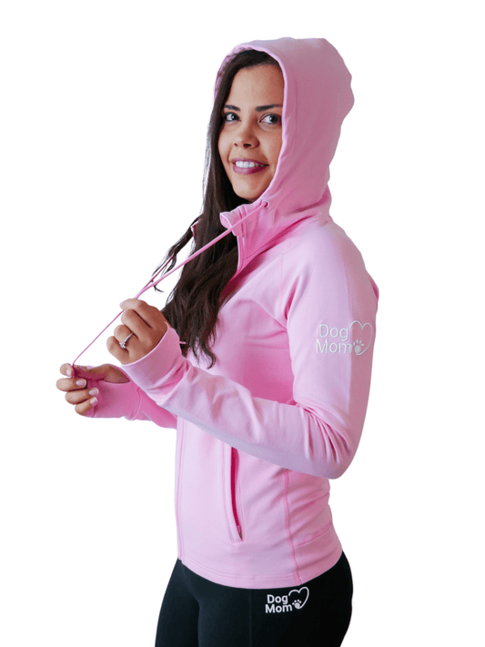Zelda & Harley Apparel & Accessories Dog Mom Adventures Full Zip Hooded Jacket - Pink