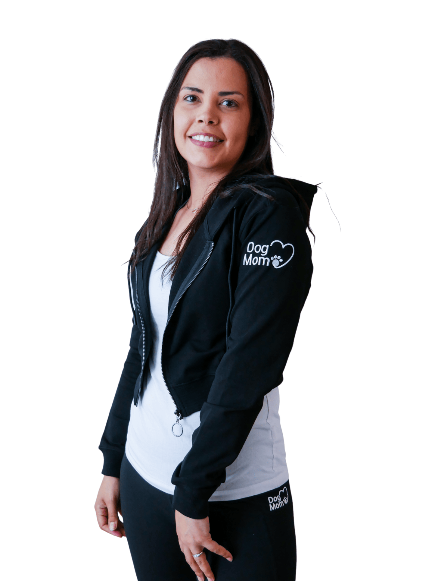 Zelda & Harley Apparel & Accessories Dog Mom Crop Top Hoodie - Black