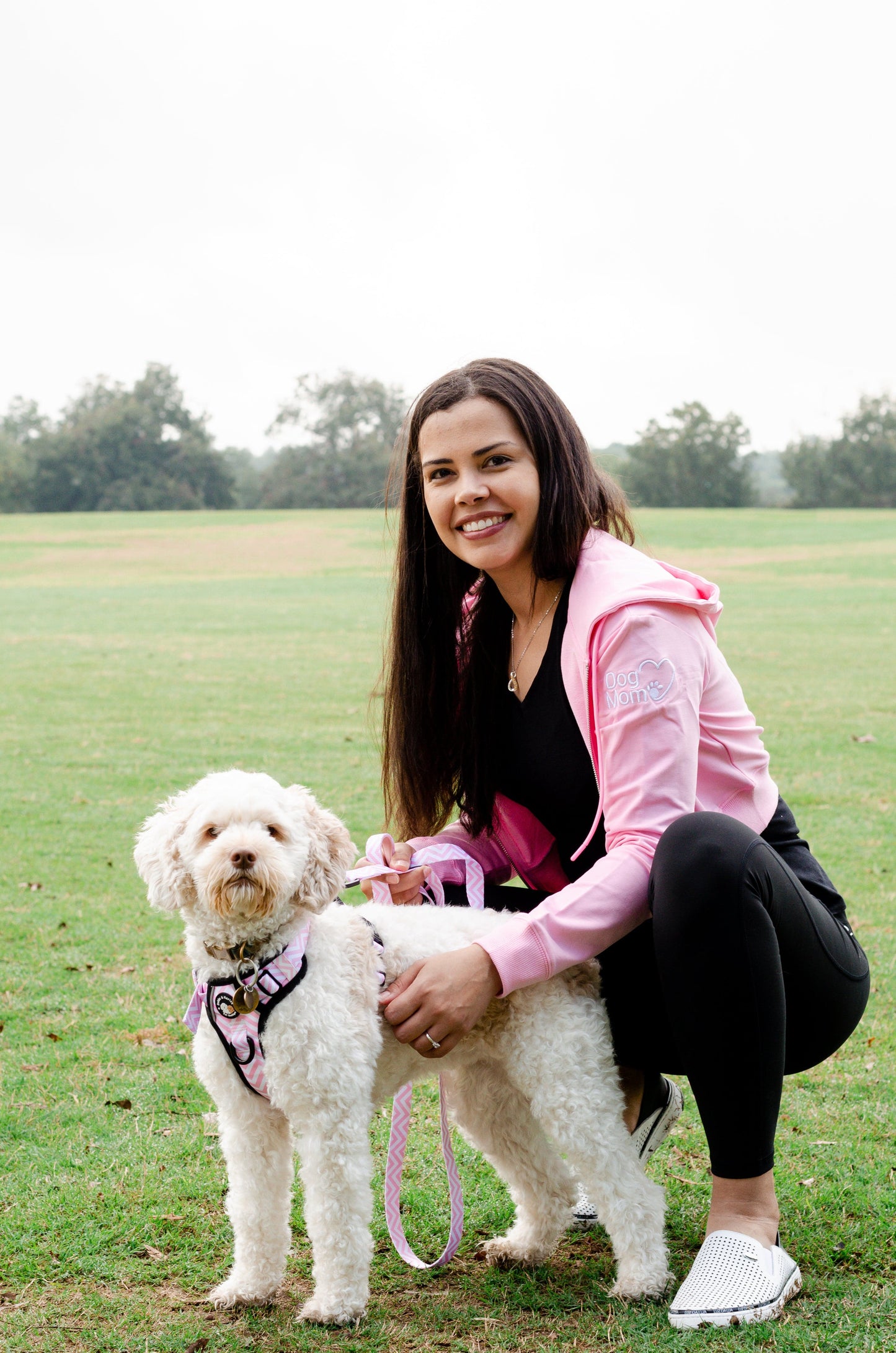 Zelda & Harley Apparel & Accessories Dog Mom Crop Top Hoodie - Pink