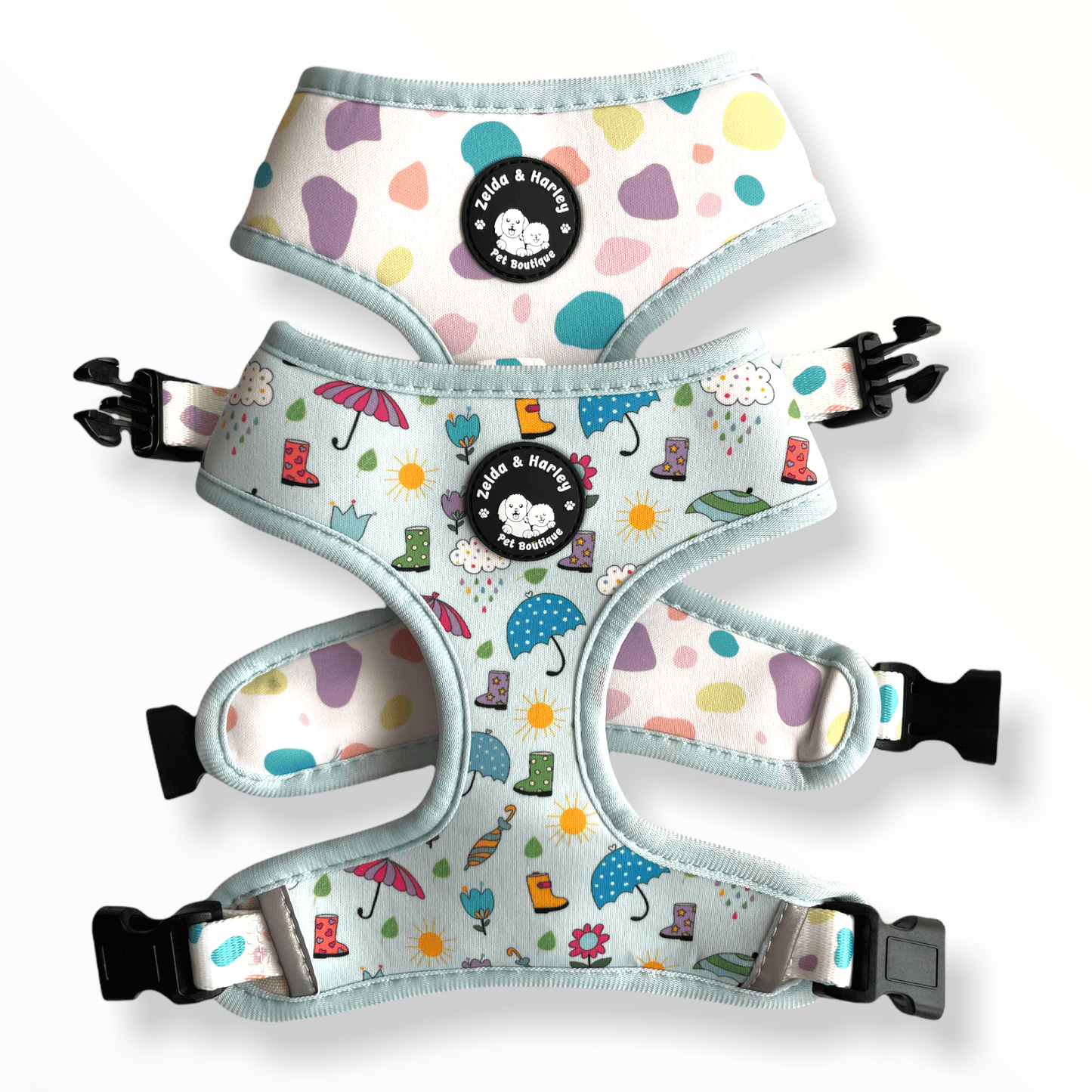 Zelda & Harley Harness Pastel Showers Reversible Harness