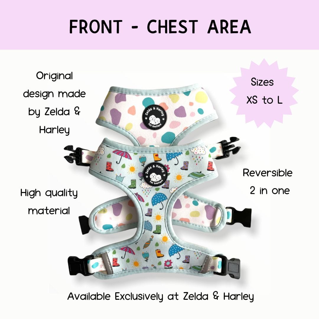 Zelda & Harley Harness Pastel Showers Reversible Harness