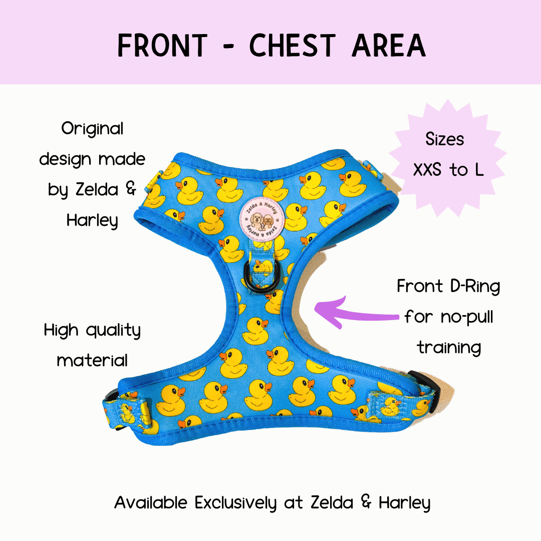 Zelda & Harley Harness Rubber Duckie - No Pull Adjustable Dog Harness