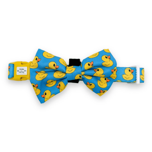 Zelda & Harley Collar Rubber Duckie Collar & Free Bow Tie - Blue