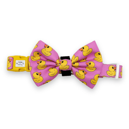 Zelda & Harley Collar Rubber Duckie Collar & Free Bow Tie - Pink