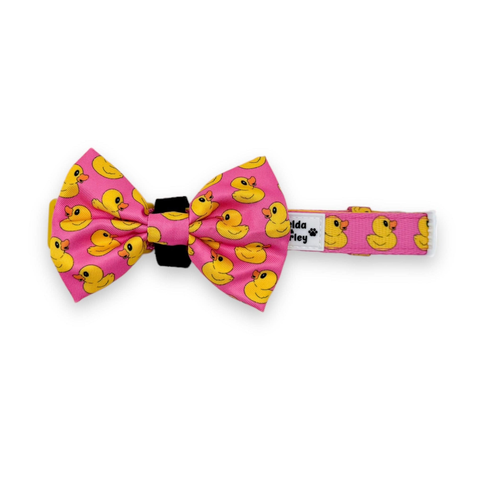 Zelda & Harley Collar Rubber Duckie Collar & Free Bow Tie - Pink