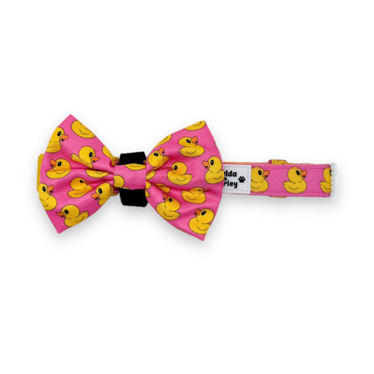 Zelda & Harley Collar Rubber Duckie Collar & Free Bow Tie - Pink