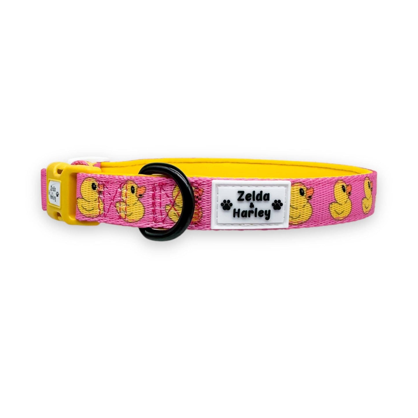 Zelda & Harley Collar Rubber Duckie Collar & Free Bow Tie - Pink