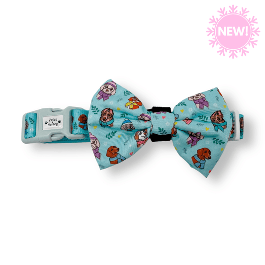 Zelda & Harley Collar Snow Pawtrol Dog Collar & Free Bow Tie