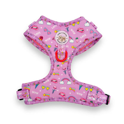 Zelda & Harley Harness Pink Paw-er - No Pull Adjustable Dog Harness