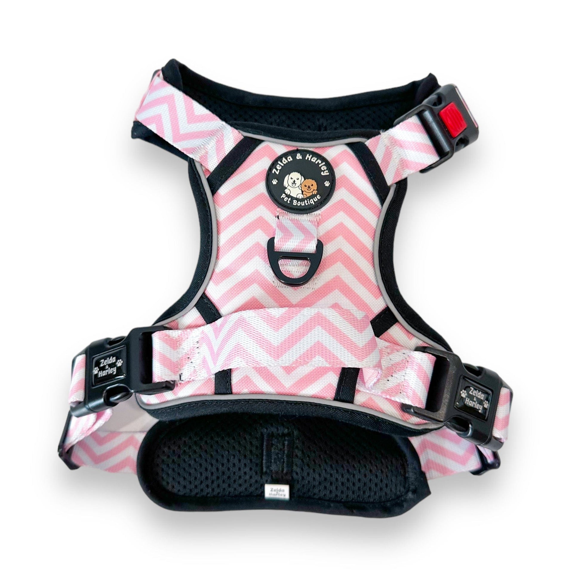 Zelda & Harley Harness Zig Zag Wag Pastel Pink - Adventure No Pull Harness