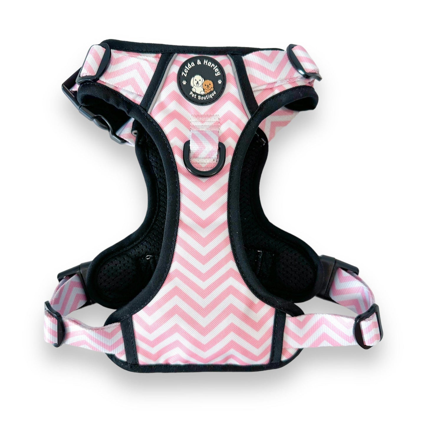 Zelda & Harley Harness Zig Zag Wag Pastel Pink - Adventure No Pull Harness