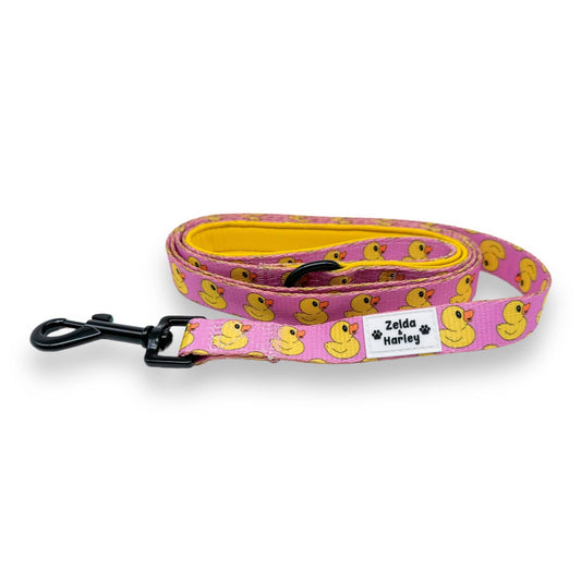 Zelda & Harley Lead Rubber Duckie Leash - Pink