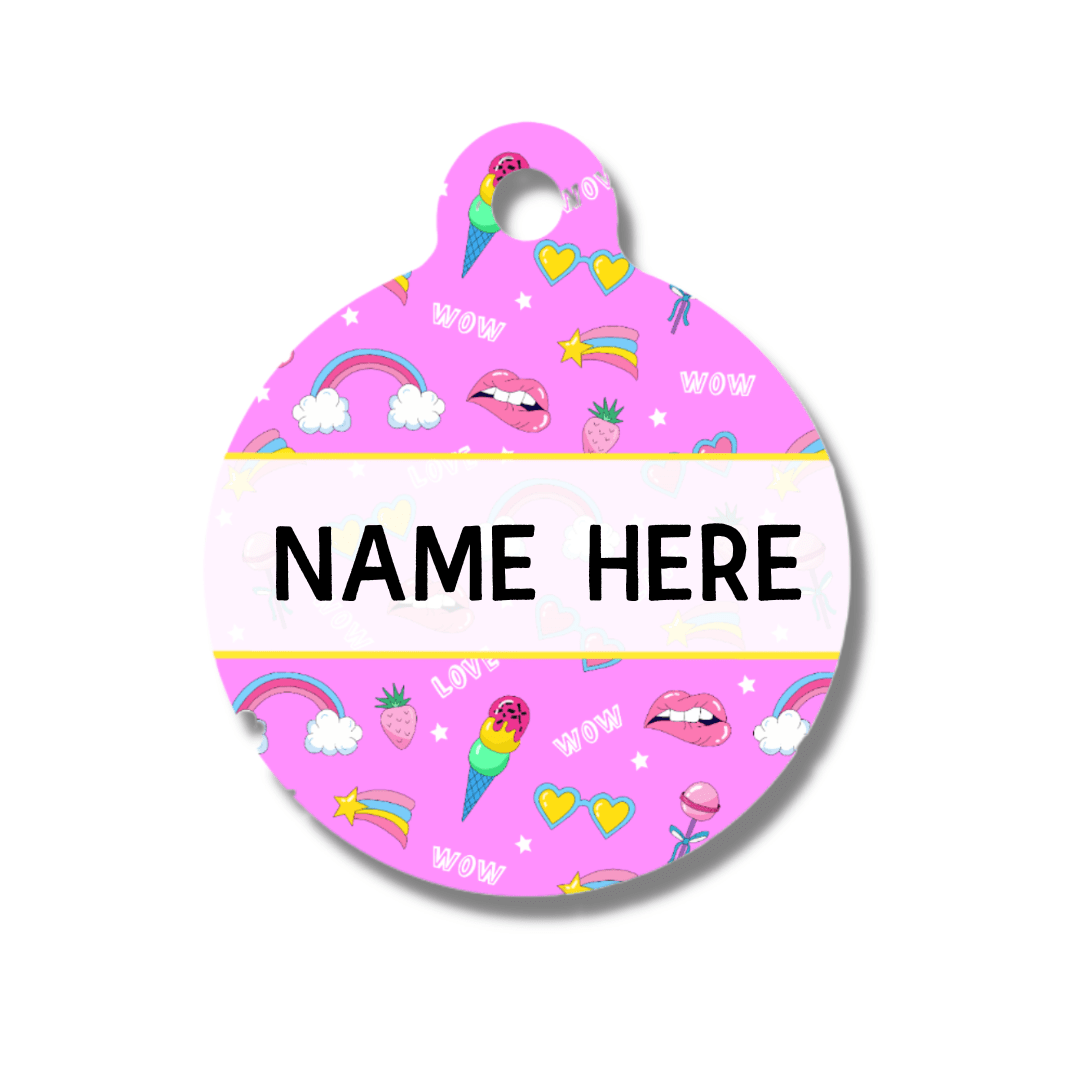 Zelda & Harley Pet ID Tags Pink Pawer ID Tag