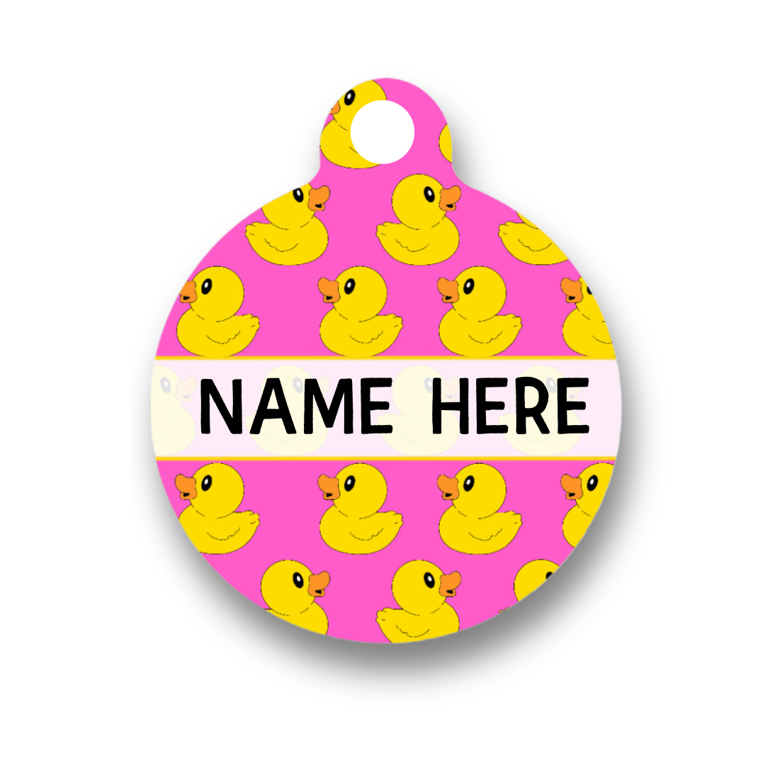 Zelda & Harley Pet ID Tags Rubber Duckie Pink ID Tag