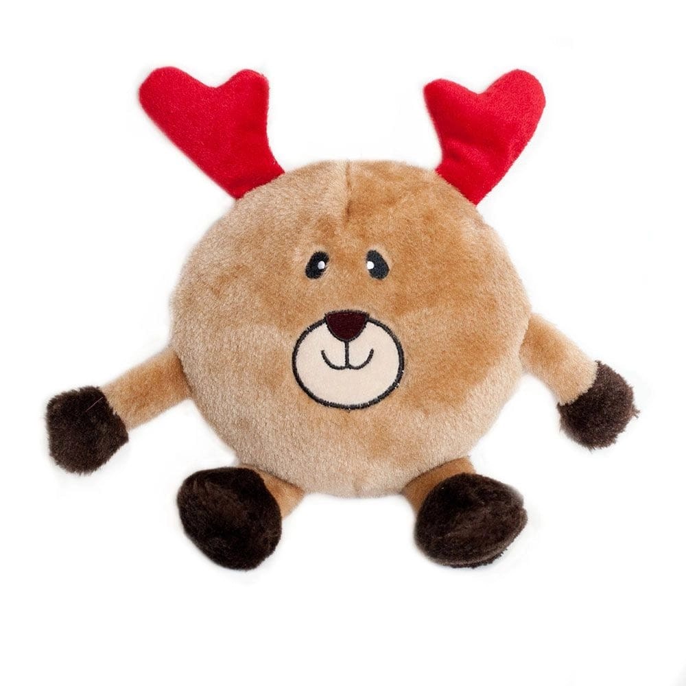 Zippy Paws Animals & Pet Supplies Holiday Brainey - Reindeer - Plush Dog Toy