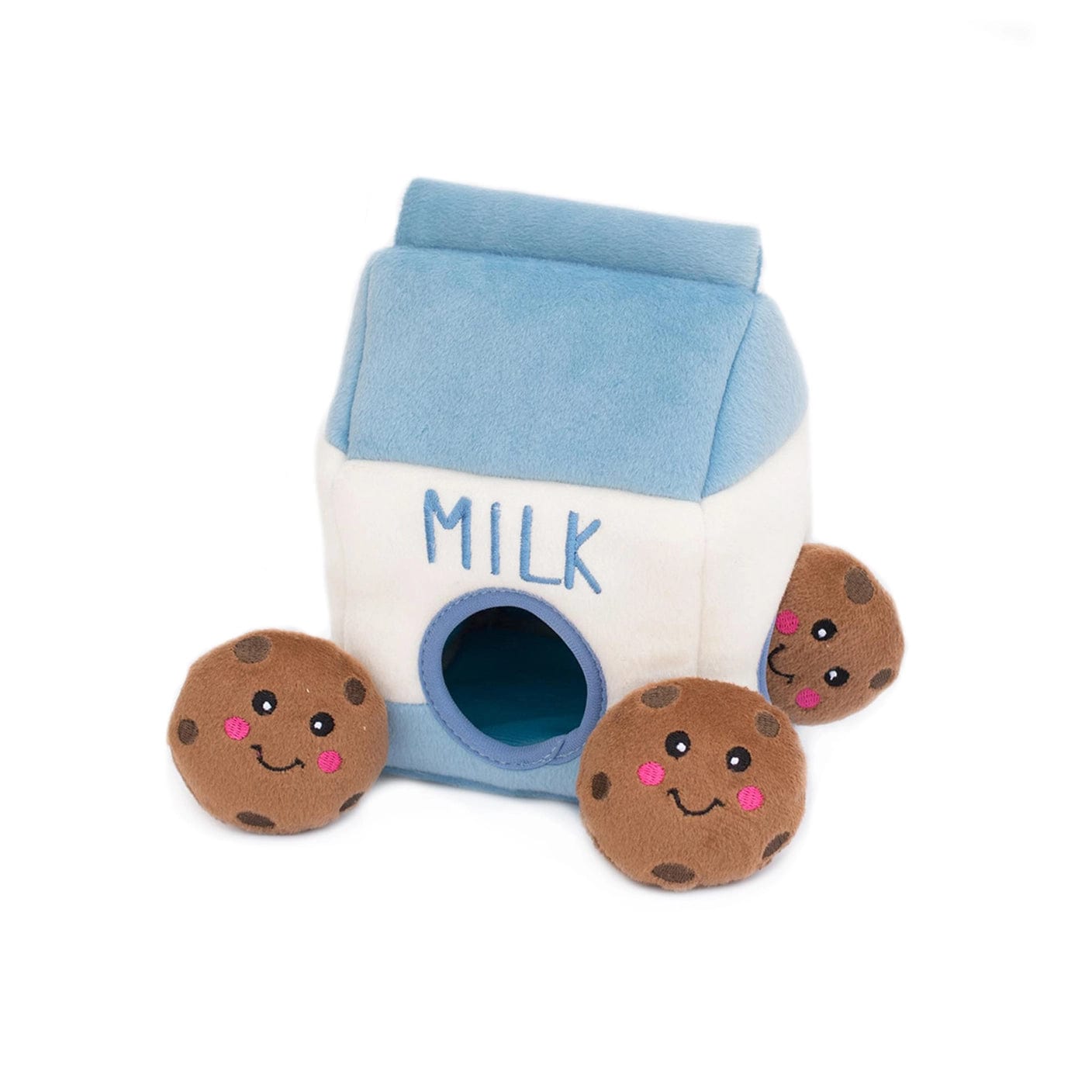 Zippy Paws Animals & Pet Supplies Zippy Burrow® - Milk and Cookies - Plush Dog Toy