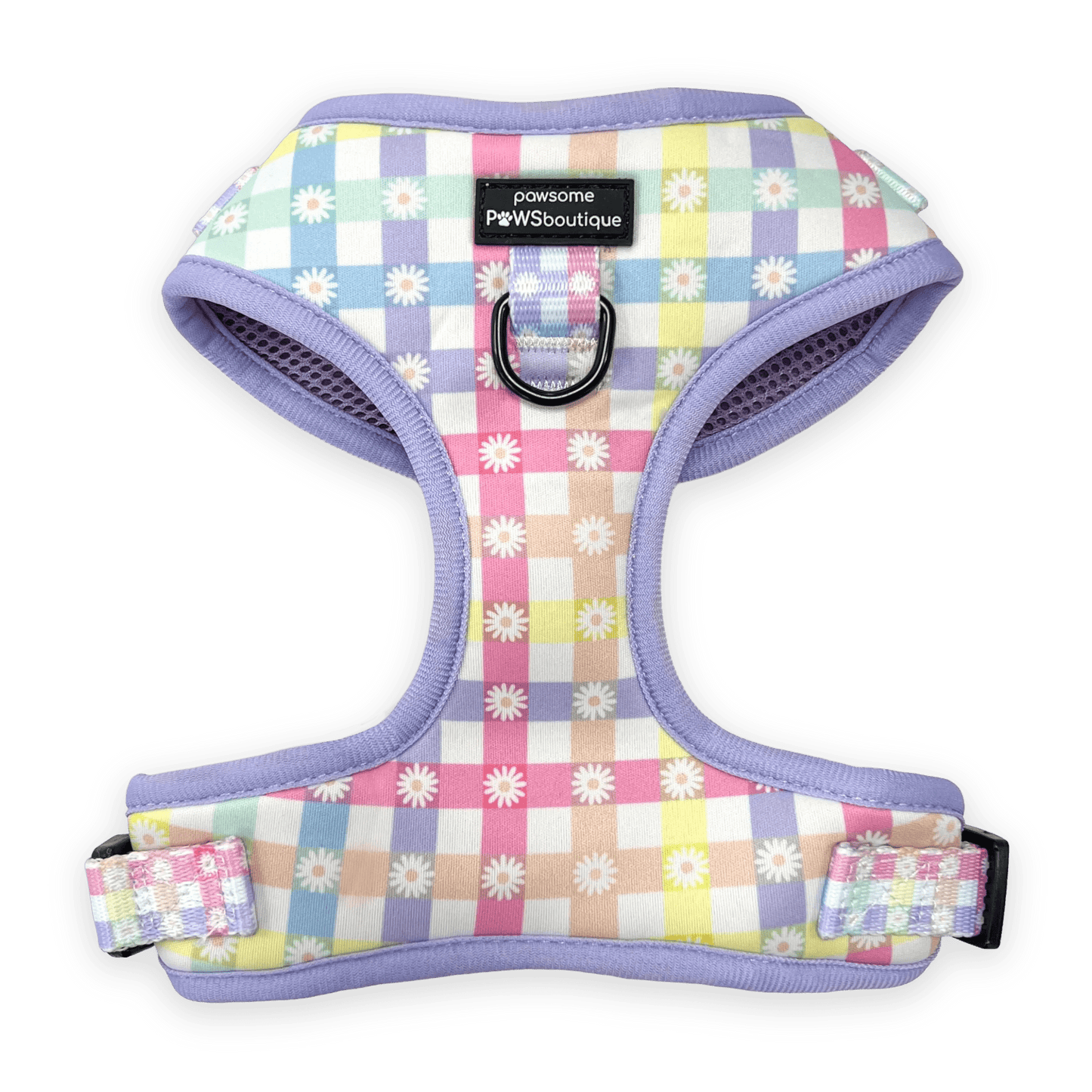 Pawsome Paws Boutique Harness Pastel Plaid - No Pull Adjustable Dog Harness