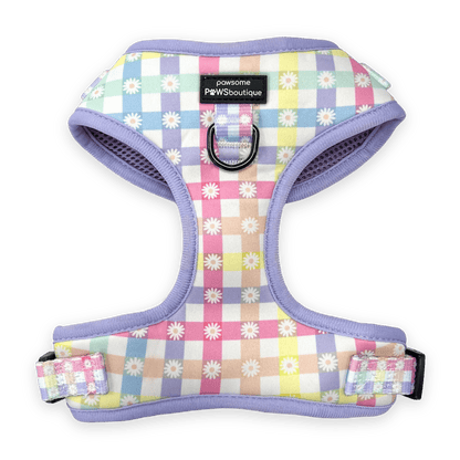 Pawsome Paws Boutique Harness Pastel Plaid - No Pull Adjustable Dog Harness