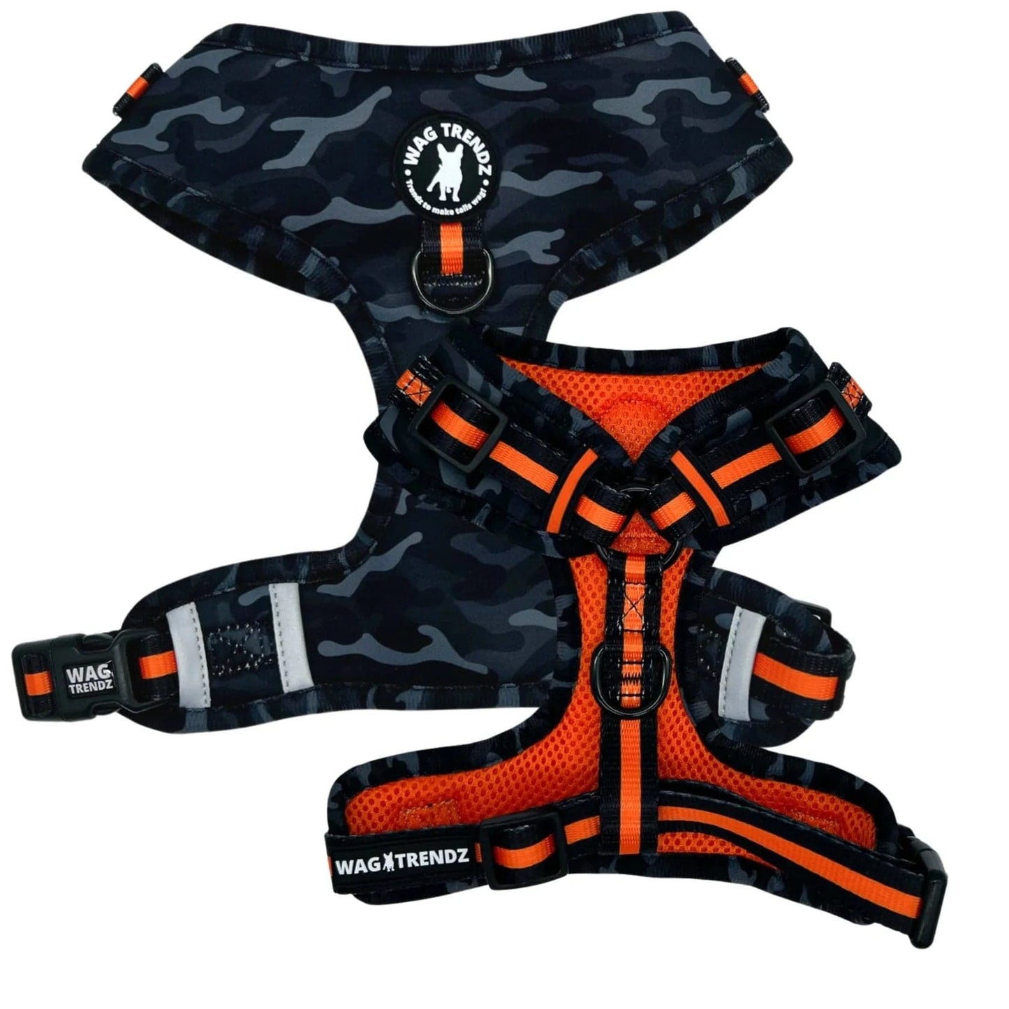 Wag Trendz Harness Orange Camo Chic (SHēk) - No Pull Adjustable Dog Harness