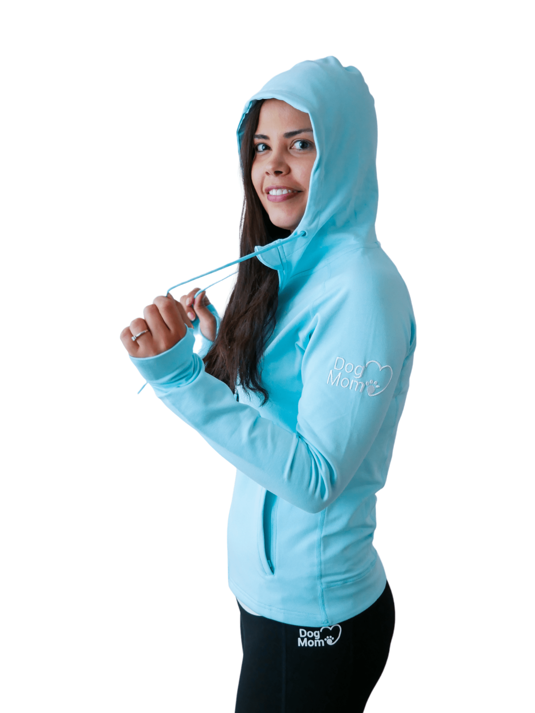 Zelda & Harley Apparel & Accessories Dog Mom Adventures Full Zip Hooded Jacket - Blue