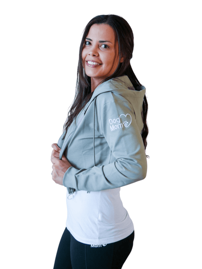 Army green crop top hoodie online