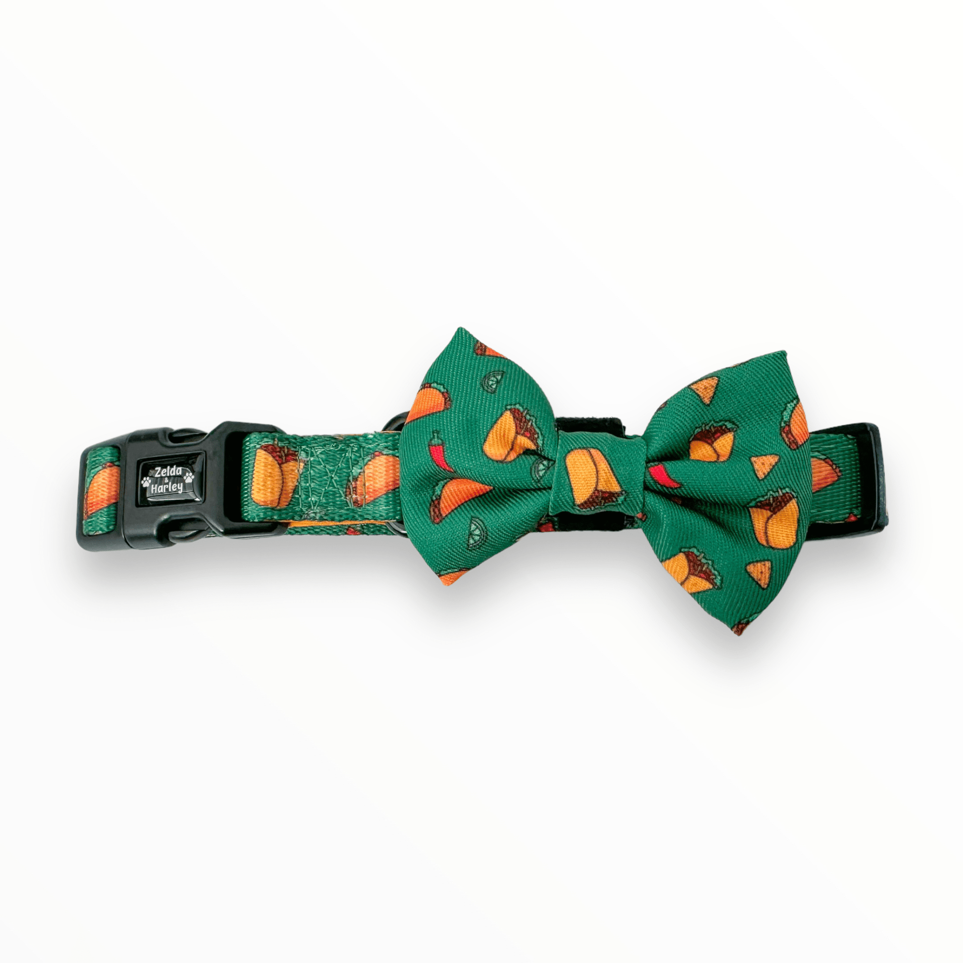 Zelda & Harley Collar Taco Chewsday Dog Collar & Free Bow Tie