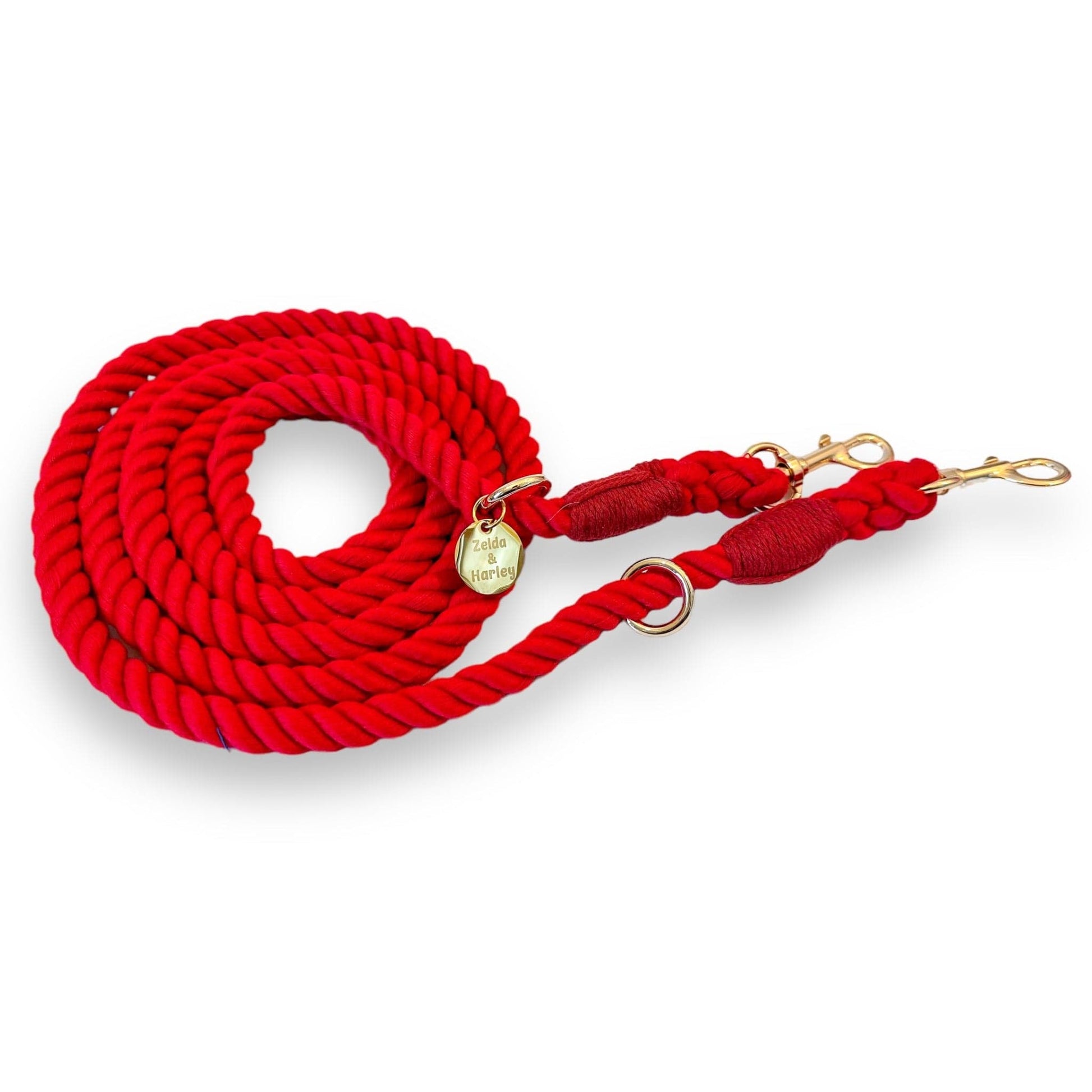 Zelda & Harley Hands Free Rope Leash Hands Free Rope Leash - Red