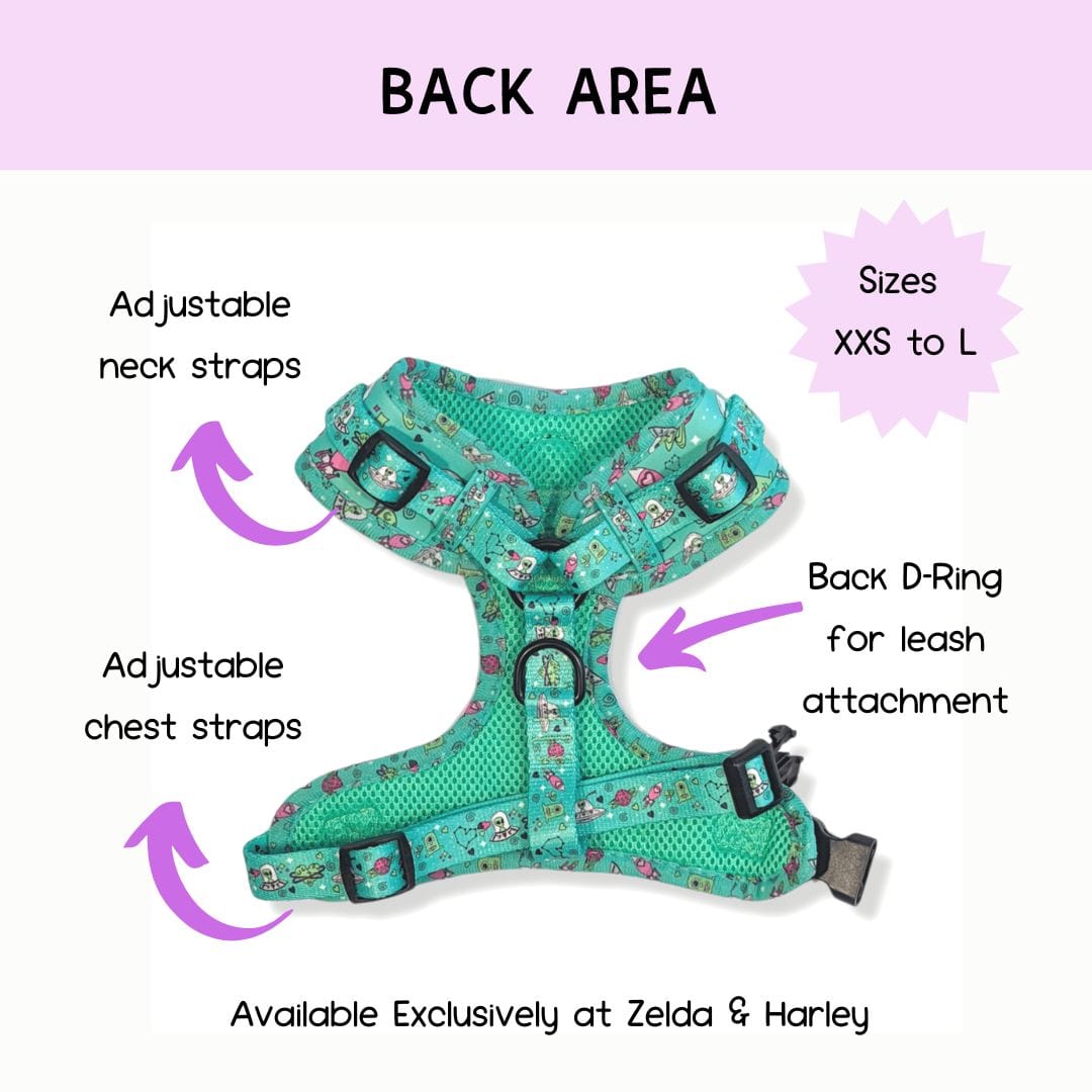 Zelda & Harley Harness Plutonic Pooch - No Pull Adjustable Dog Harness