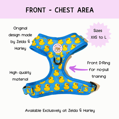 Zelda & Harley Harness Rubber Duckie - No Pull Adjustable Dog Harness