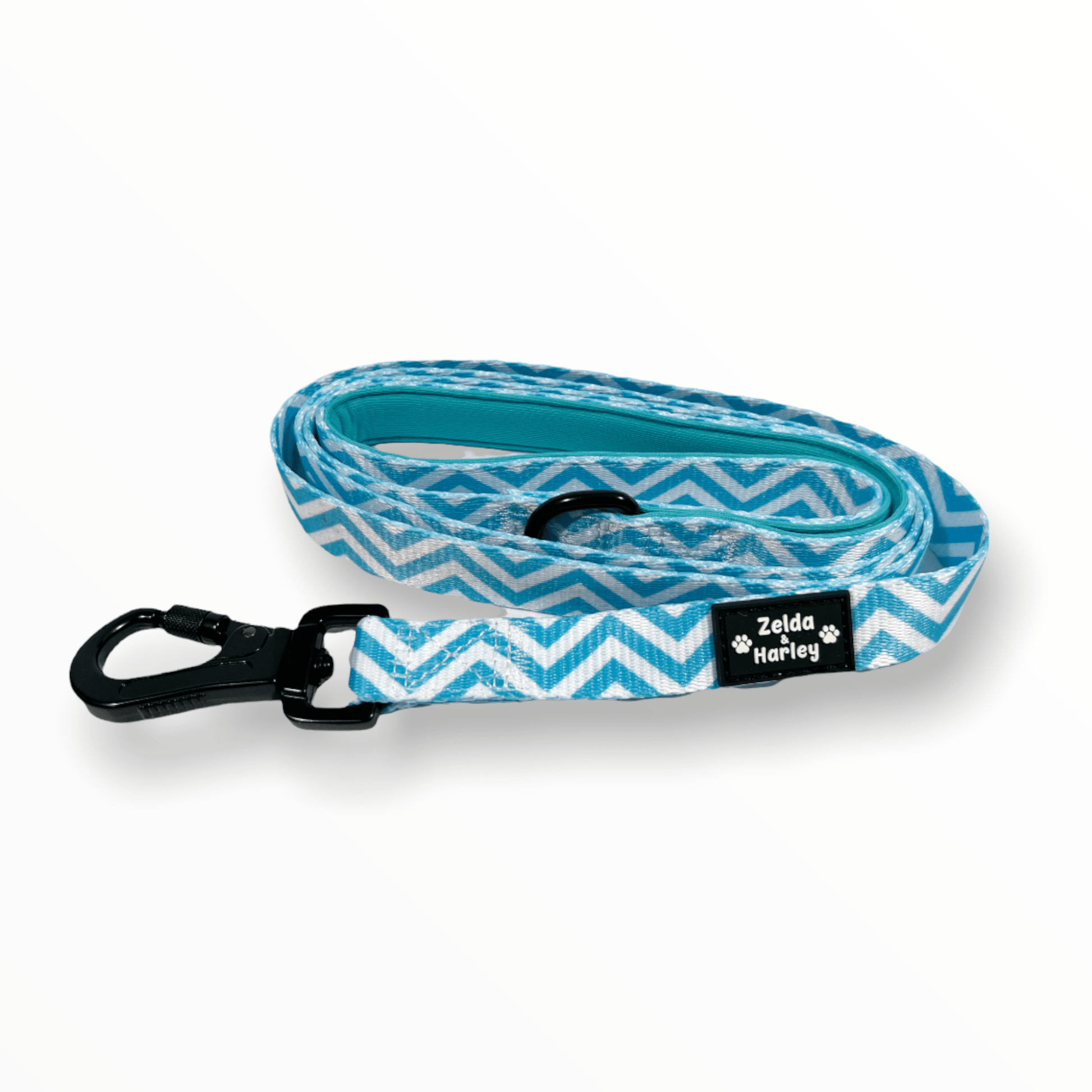 Zelda & Harley Lead Zig Zag Wag Leash - Pastel Blue